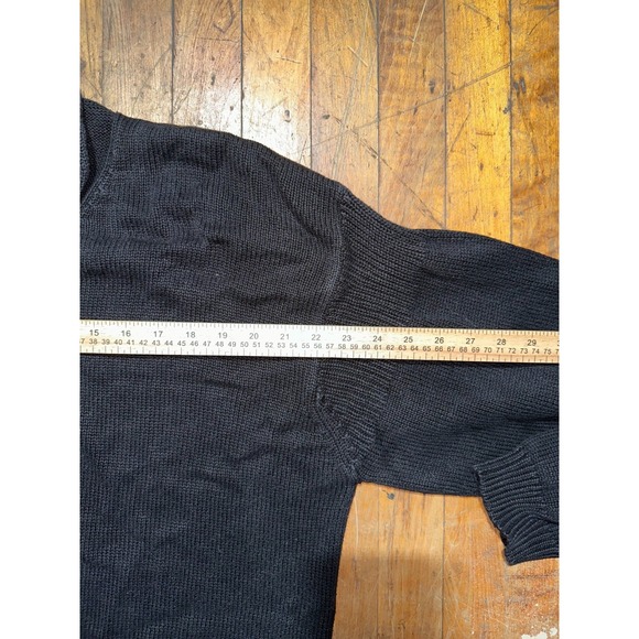 Mendocino Sweater Mens XL Black Ribbed Hem & Cuff Long Sleeve V Neck Pullover - Picture 5 of 7